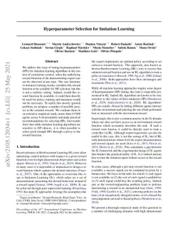 Hyperparameter Selection for Imitation Learning