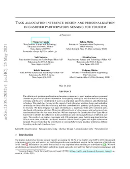 Task allocation interface design and personalization in gamified
  participatory sensing for tourism