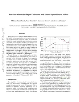 Real-time Monocular Depth Estimation with Sparse Supervision on Mobile