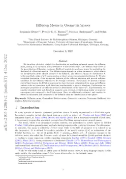 Diffusion Means in Geometric Spaces