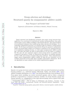 Group selection and shrinkage: Structured sparsity for semiparametric
  additive models