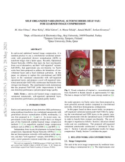 Self-Organized Variational Autoencoders (Self-VAE) for Learned Image
  Compression