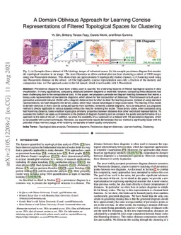 A Domain-Oblivious Approach for Learning Concise Representations of
  Filtered Topological Spaces for Clustering