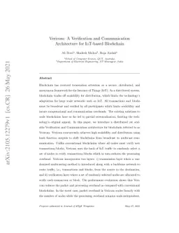 Vericom: A Verification and Communication Architecture for IoT-based
  Blockchain