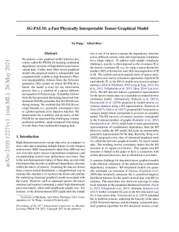 SG-PALM: a Fast Physically Interpretable Tensor Graphical Model
