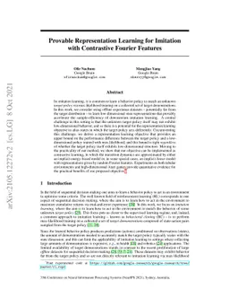 Provable Representation Learning for Imitation with Contrastive Fourier
  Features