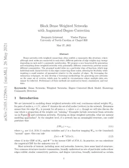 Block Dense Weighted Networks with Augmented Degree Correction