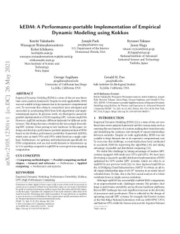 kEDM: A Performance-portable Implementation of Empirical Dynamic
  Modeling using Kokkos