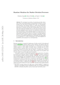 Runtime Monitoring for Markov Decision Processes