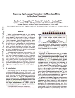 Improving Sign Language Translation with Monolingual Data by Sign
  Back-Translation