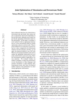 Joint Optimization of Tokenization and Downstream Model