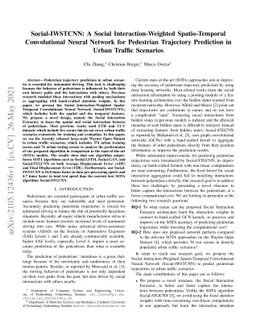Social-IWSTCNN: A Social Interaction-Weighted Spatio-Temporal
  Convolutional Neural Network for Pedestrian Trajectory Prediction in Urban
  Traffic Scenarios