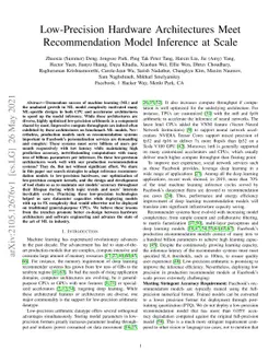Low-Precision Hardware Architectures Meet Recommendation Model Inference
  at Scale