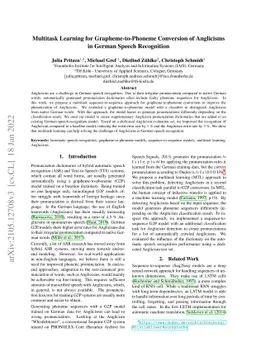 Multitask Learning for Grapheme-to-Phoneme Conversion of Anglicisms in
  German Speech Recognition