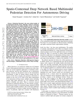Spatio-Contextual Deep Network Based Multimodal Pedestrian Detection For
  Autonomous Driving