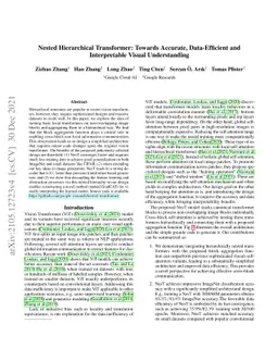 Nested Hierarchical Transformer: Towards Accurate, Data-Efficient and
  Interpretable Visual Understanding