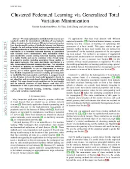 Clustered Federated Learning via Generalized Total Variation
  Minimization