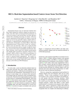 RSCA: Real-time Segmentation-based Context-Aware Scene Text Detection