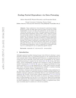 Fooling Partial Dependence via Data Poisoning