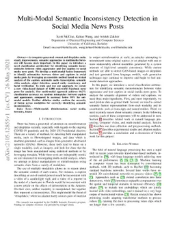 Multi-Modal Semantic Inconsistency Detection in Social Media News Posts