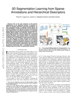 3D Segmentation Learning from Sparse Annotations and Hierarchical
  Descriptors