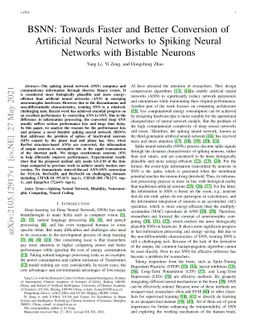 BSNN: Towards Faster and Better Conversion of Artificial Neural Networks
  to Spiking Neural Networks with Bistable Neurons