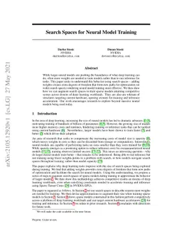 Search Spaces for Neural Model Training