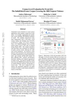 Corpus-Level Evaluation for Event QA: The IndiaPoliceEvents Corpus
  Covering the 2002 Gujarat Violence