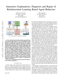 Interactive Explanations: Diagnosis and Repair of Reinforcement Learning
  Based Agent Behaviors