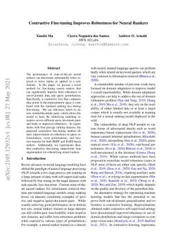 Contrastive Fine-tuning Improves Robustness for Neural Rankers