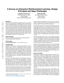 A Survey on Interactive Reinforcement Learning: Design Principles and
  Open Challenges