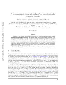 A Non-asymptotic Approach to Best-Arm Identification for Gaussian
  Bandits