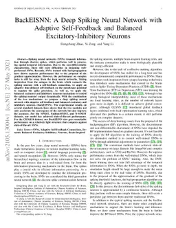 BackEISNN: A Deep Spiking Neural Network with Adaptive Self-Feedback and
  Balanced Excitatory-Inhibitory Neurons