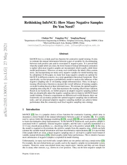 Rethinking InfoNCE: How Many Negative Samples Do You Need?