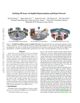 Stylizing 3D Scene via Implicit Representation and HyperNetwork