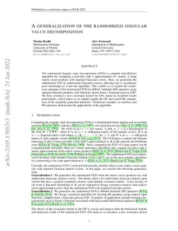 A generalization of the randomized singular value decomposition