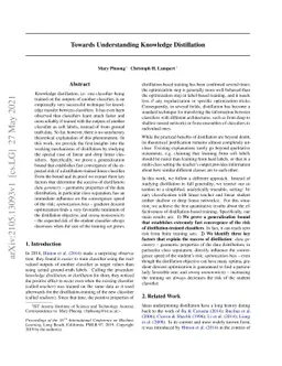 Towards Understanding Knowledge Distillation