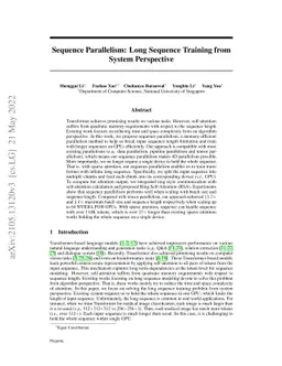 Sequence Parallelism: Long Sequence Training from System Perspective
