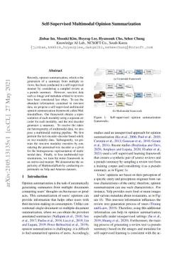 Self-Supervised Multimodal Opinion Summarization
