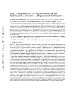 Deep Learning Techniques for Compressive Sensing-Based Reconstruction
  and Inference -- A Ubiquitous Systems Perspective