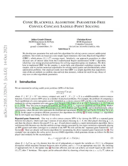 Conic Blackwell Algorithm: Parameter-Free Convex-Concave Saddle-Point
  Solving