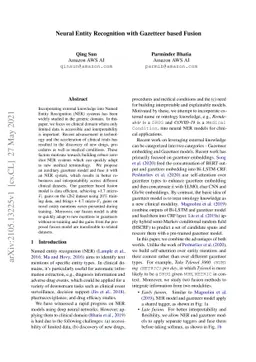 Neural Entity Recognition with Gazetteer based Fusion