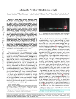 A Dataset for Provident Vehicle Detection at Night