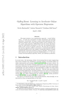 OpReg-Boost: Learning to Accelerate Online Algorithms with Operator
  Regression