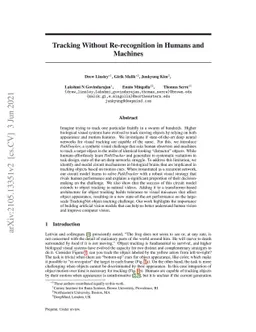 Tracking Without Re-recognition in Humans and Machines