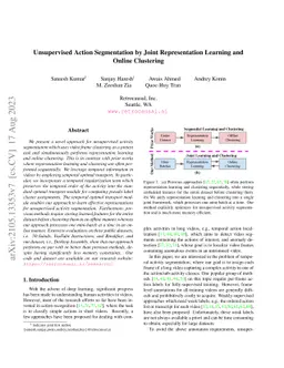 Unsupervised Action Segmentation by Joint Representation Learning and
  Online Clustering