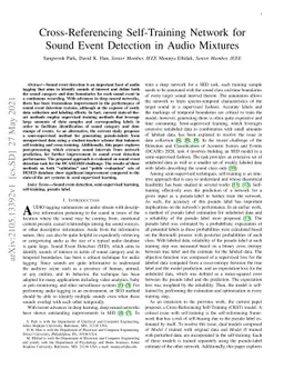 Cross-Referencing Self-Training Network for Sound Event Detection in
  Audio Mixtures