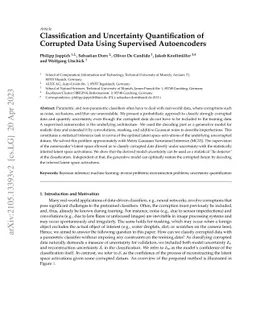 Classification and Uncertainty Quantification of Corrupted Data using
  Semi-Supervised Autoencoders