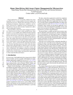 Sinan: Data-Driven, QoS-Aware Cluster Management for Microservices