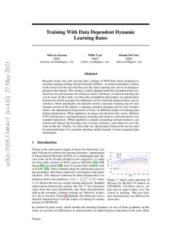 Training With Data Dependent Dynamic Learning Rates